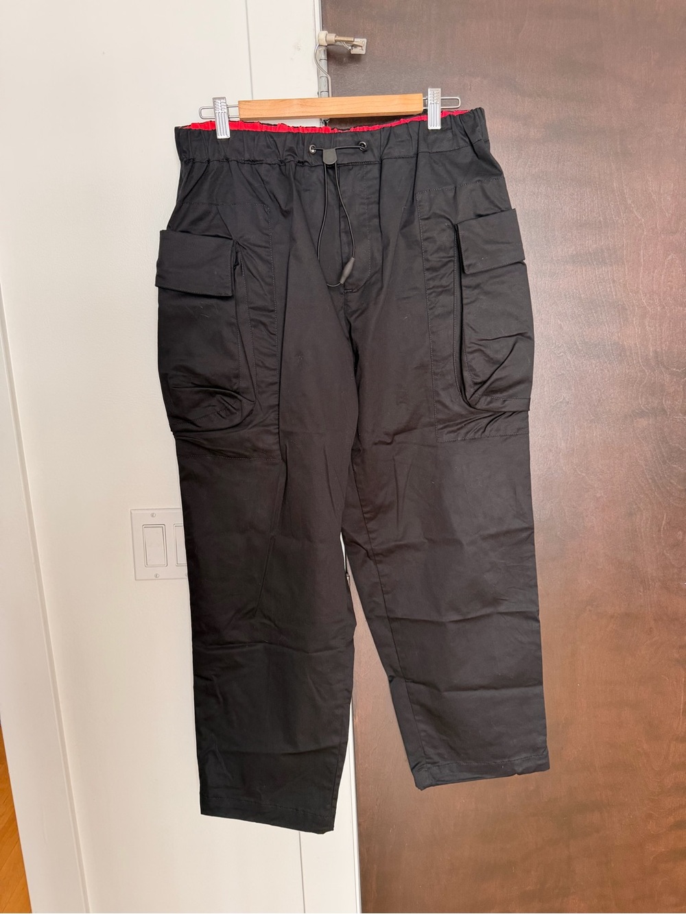 White Sand Italy Men's Black Cargo Drawstring Pants 34
